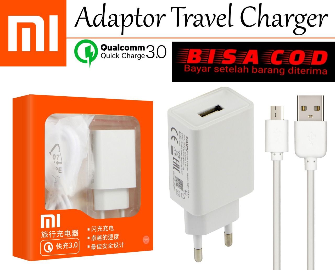 TRAVEL CHARGER XIAOMI MI5 100% (VV)